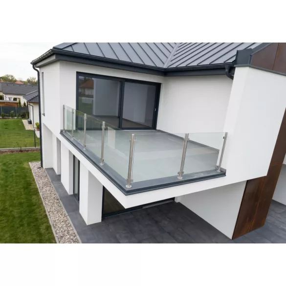 Üvegkorlát szett 1,3-2,6m x 3,9-5,2 méterig / 90° sarokkivitel