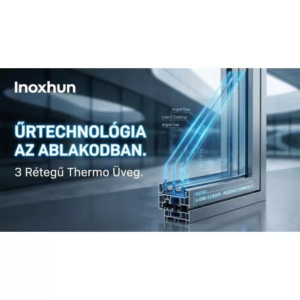 Hőszigetelt üveg 3 rétegű Argon 900 x 2100 mm